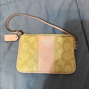 Coach Gold and Pink Wristlet